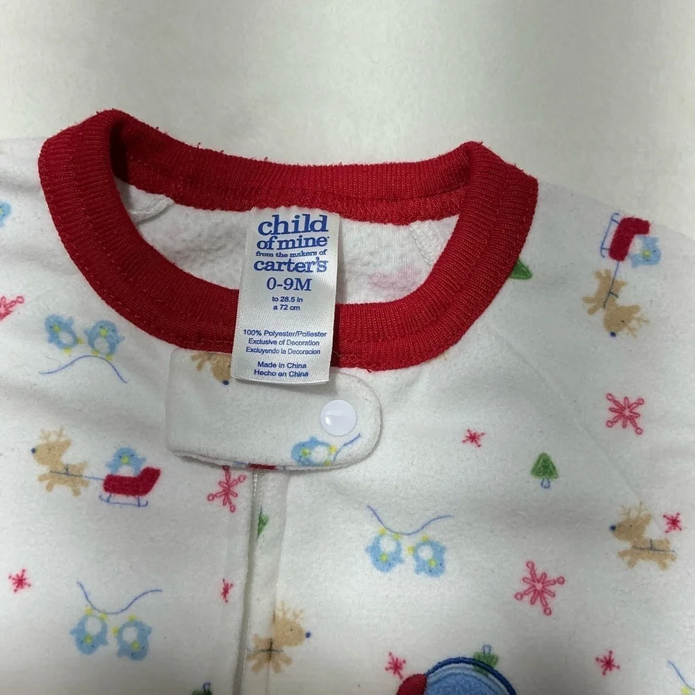 Carter’s Christmas Baby Onesie with Red Trim